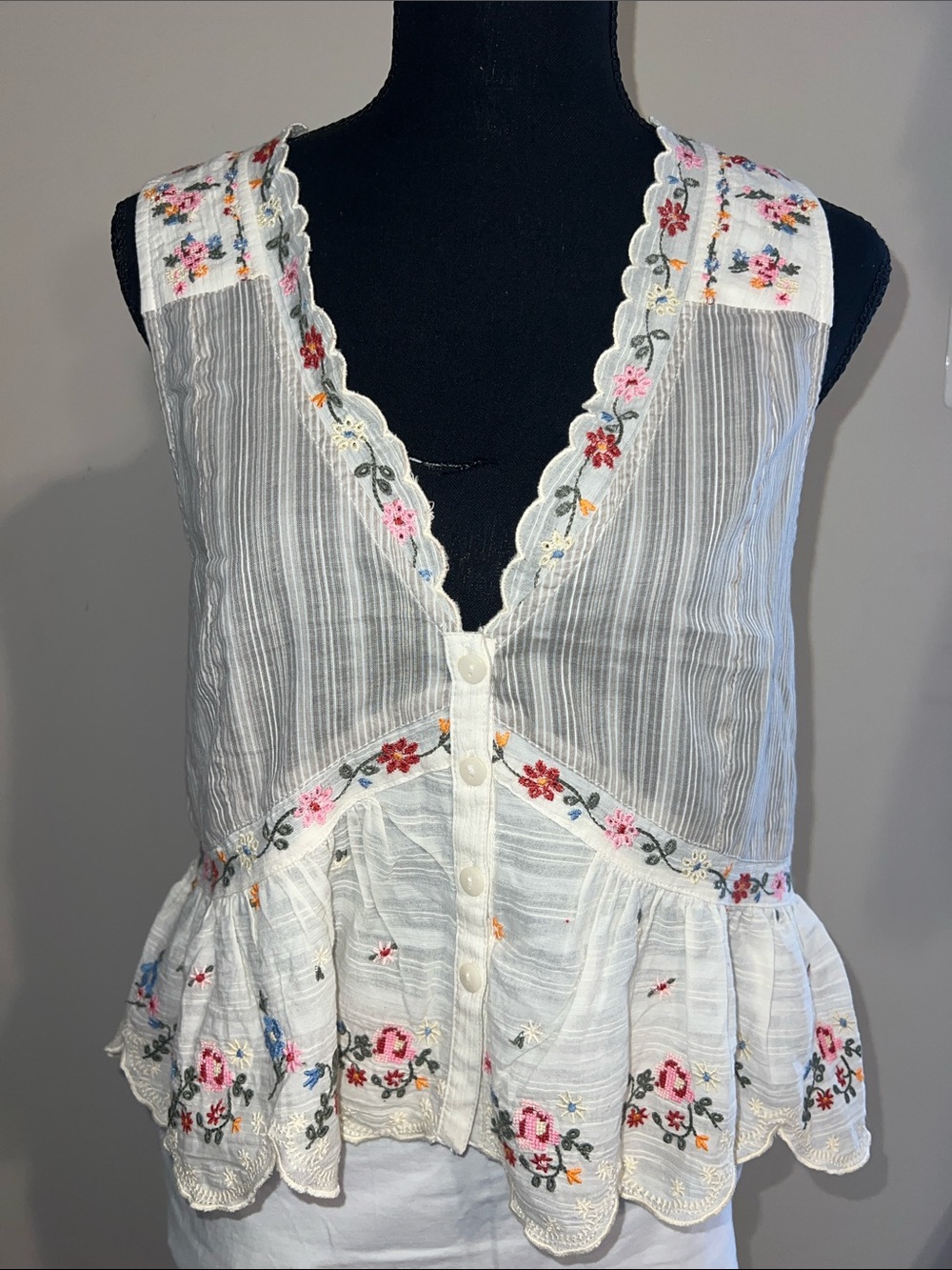 Free People Ellis Floral Embroidered Blouse - Picture 3 of 4